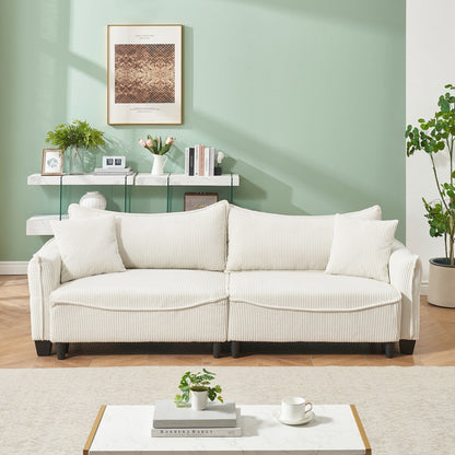 Le canapé peut être converti en canapé-lit avec deux coussins décoratifs