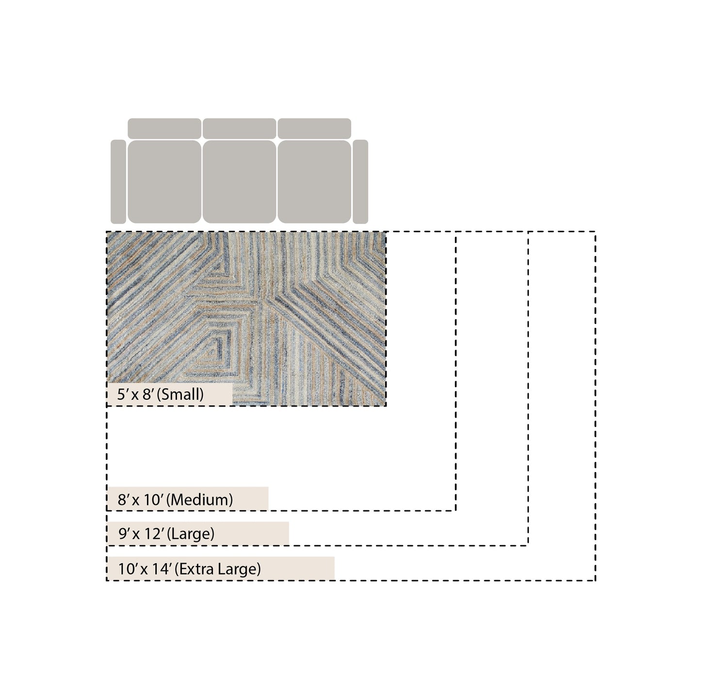 Tapis rectangulaire en laine de Nouvelle-Zélande touffeté à la main Nimbus Blue