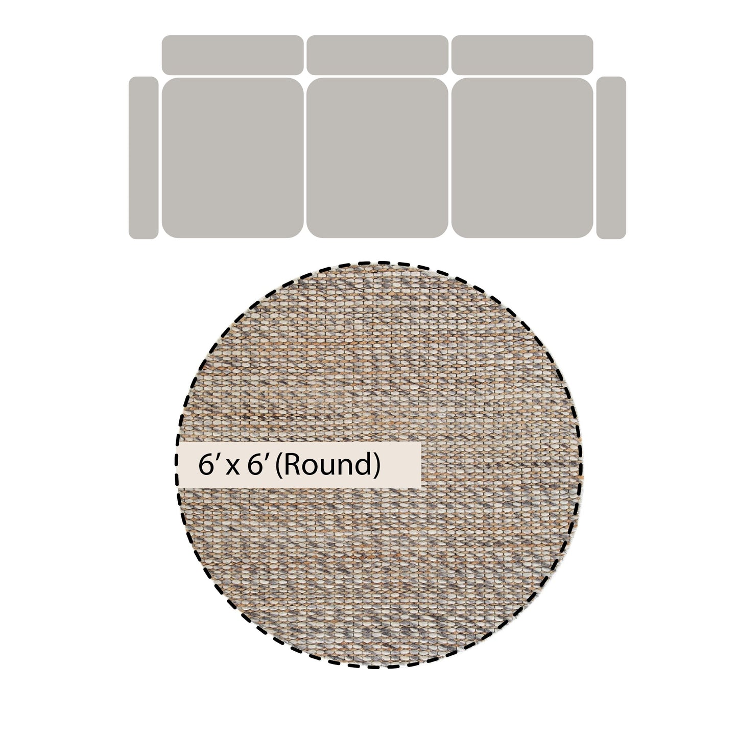 Tapis rond tressé à la main en laine et jute panachées du Kerala