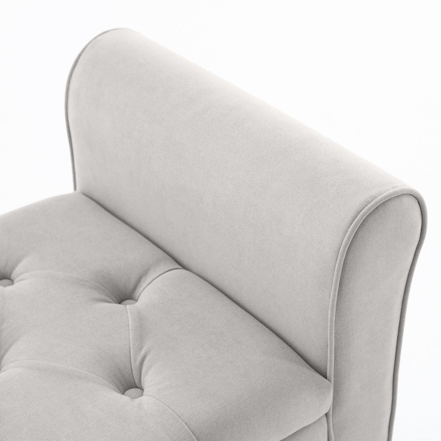 Banc de rangement rembourré avec accoudoirs et dossier capitonné rabattable, 128 cm (50,4 pouces).