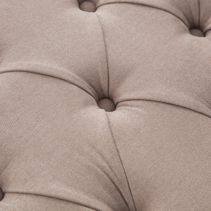 Banc de rangement rembourré avec accoudoirs et dossier capitonné rabattable, 128 cm (50,4 pouces).