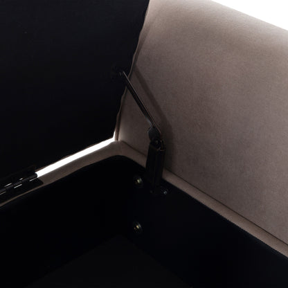 Banc de rangement rembourré avec accoudoirs et dossier capitonné rabattable, 128 cm (50,4 pouces).