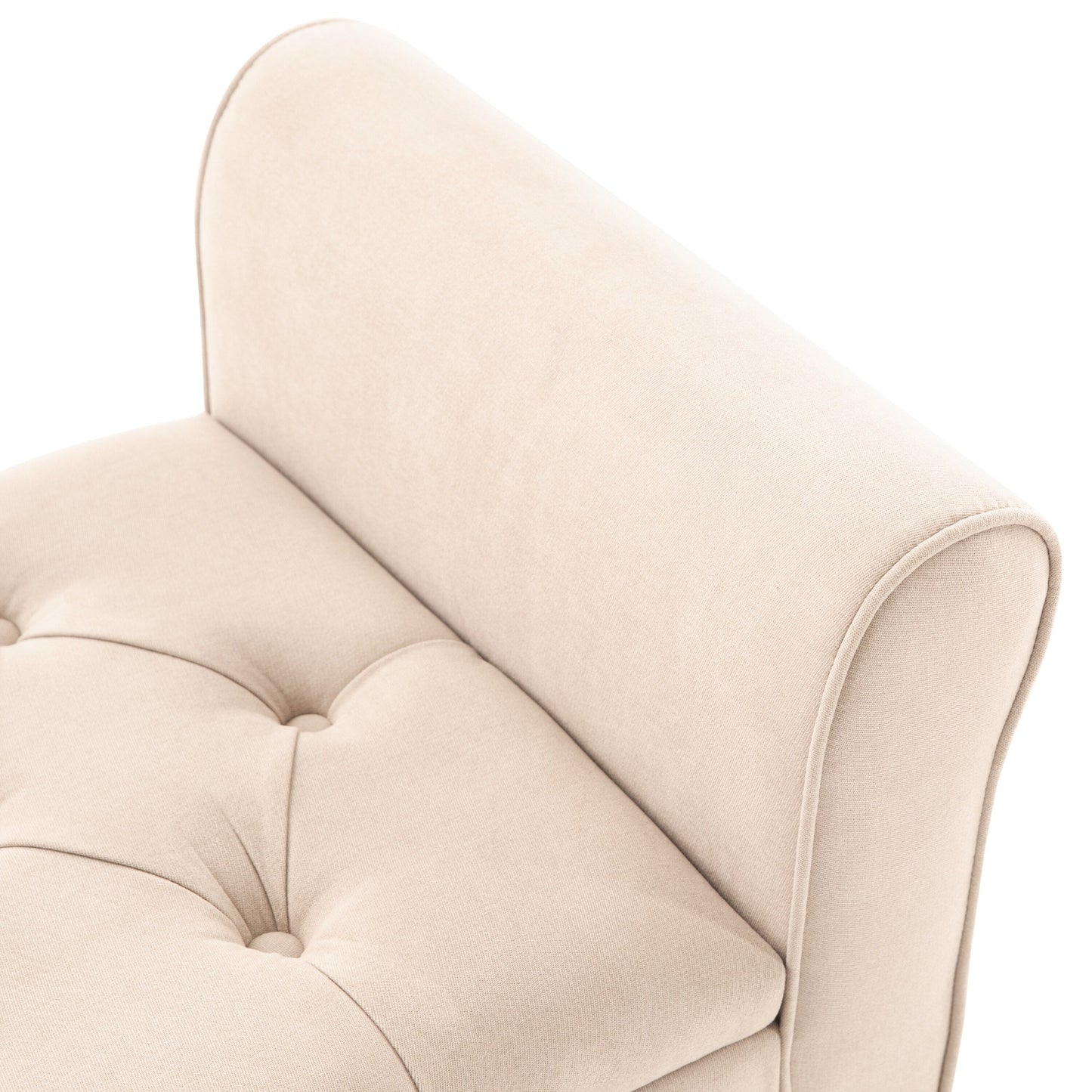 Banc de rangement rembourré avec accoudoirs et dossier capitonné rabattable, 128 cm (50,4 pouces).