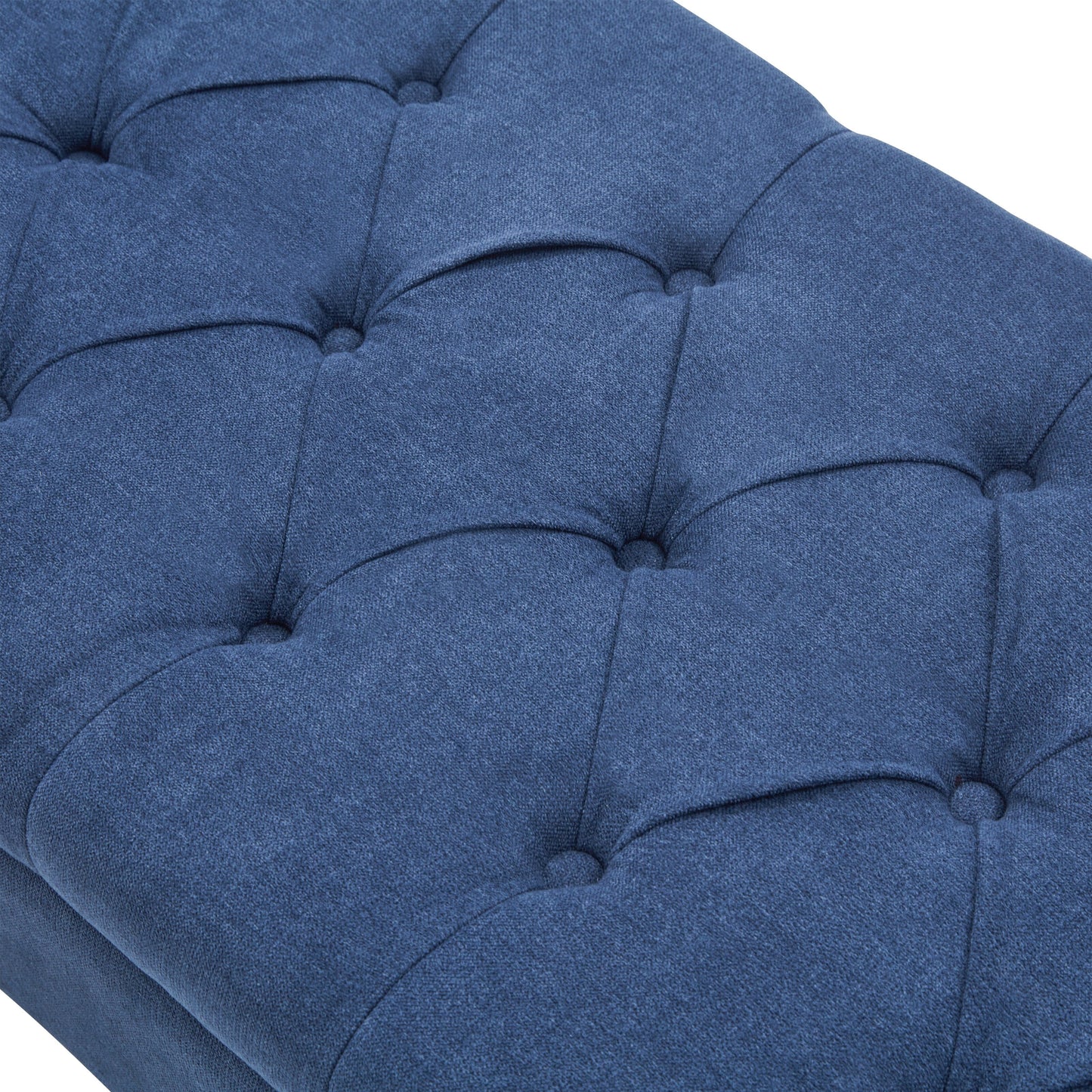 Banc de rangement rembourré avec accoudoirs et dossier capitonné rabattable, 128 cm (50,4 pouces).