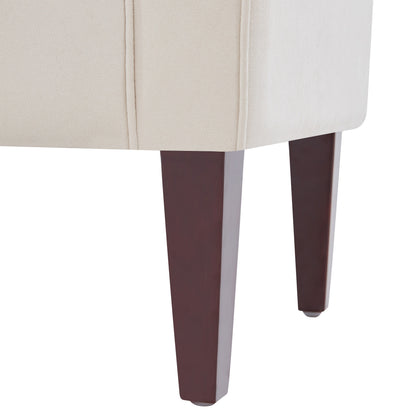 Banc de rangement rembourré avec accoudoirs et dossier capitonné rabattable, 128 cm (50,4 pouces).