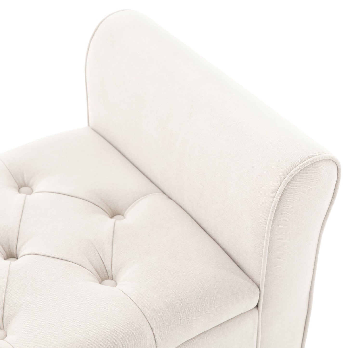 Banc de rangement rembourré avec accoudoirs et dossier capitonné rabattable, 128 cm (50,4 pouces).