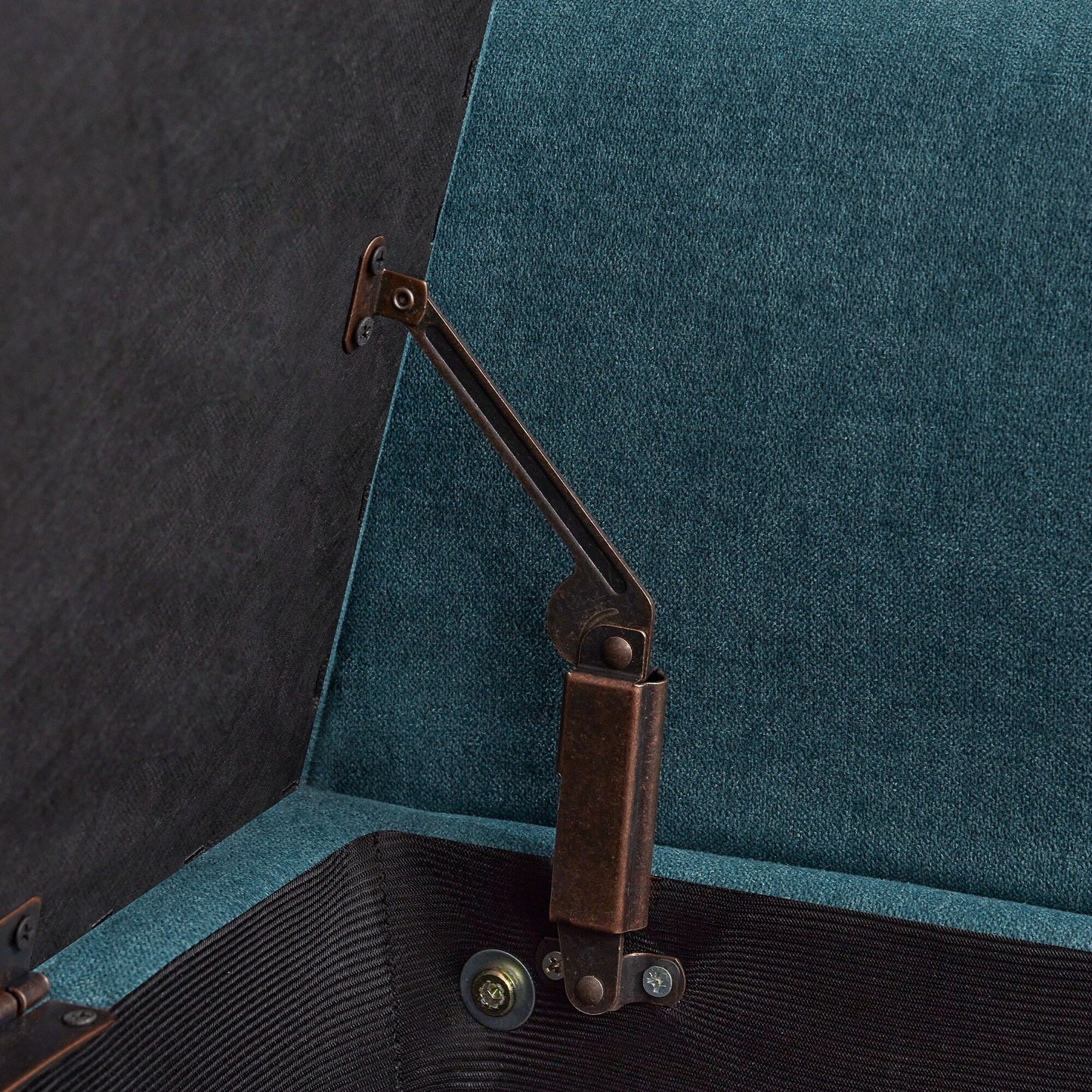 Banc de rangement rembourré avec accoudoirs et dossier capitonné rabattable, 128 cm (50,4 pouces).