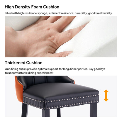 Ensemble de 6 chaises de salle à manger capitonnées en velours avec pieds en bois massif