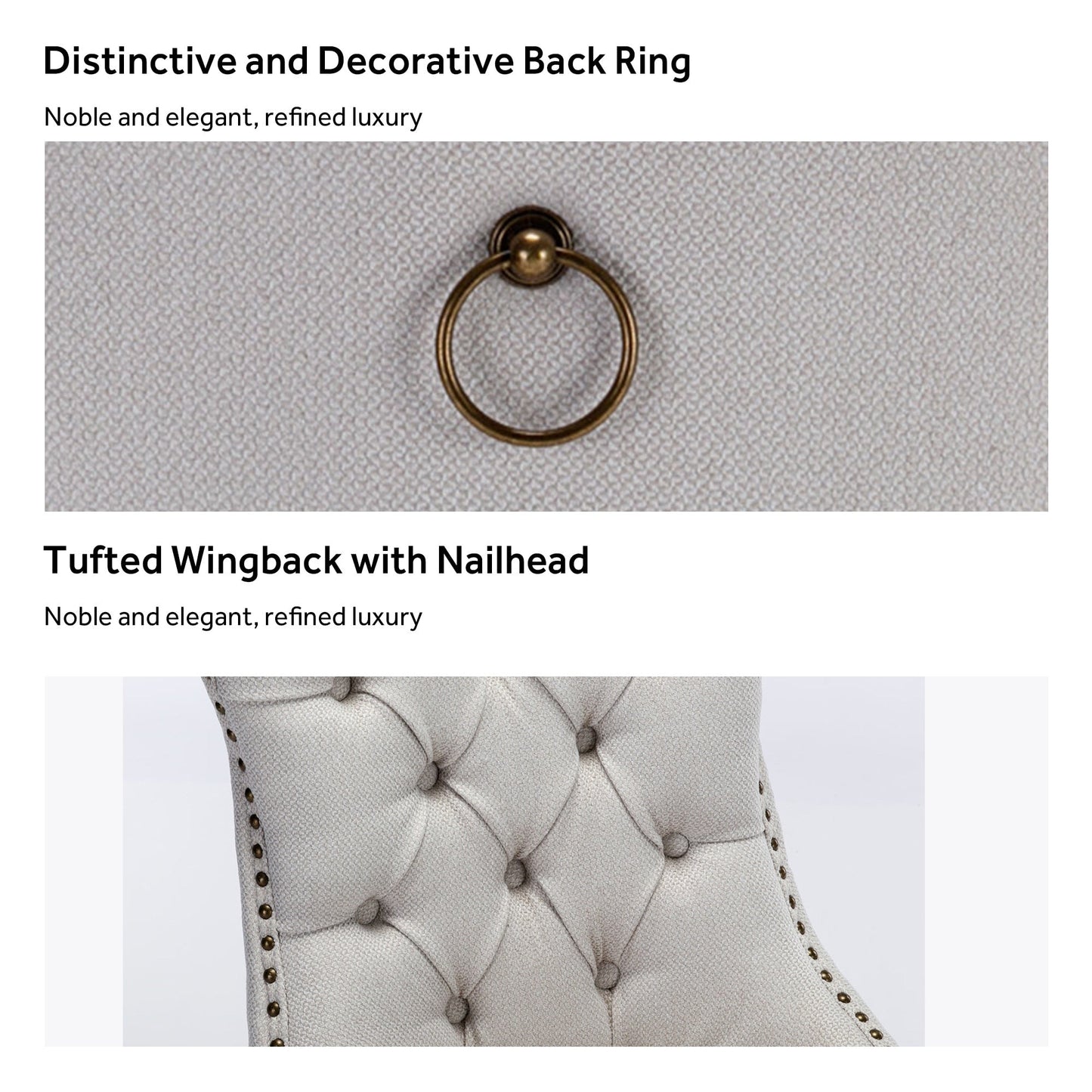 Ensemble de 6 chaises de salle à manger capitonnées en velours avec pieds en bois massif