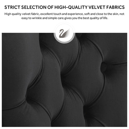 Ensemble de 6 chaises de salle à manger capitonnées en velours avec pieds en bois massif