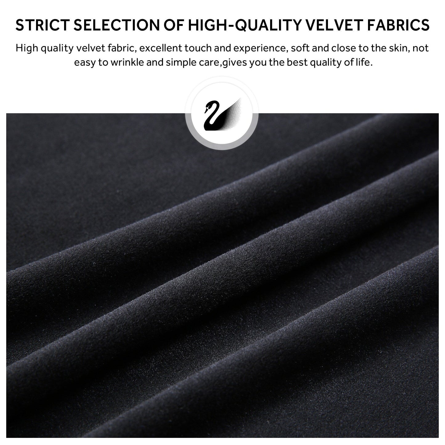 Ensemble de 6 chaises de salle à manger capitonnées en velours avec pieds en bois massif