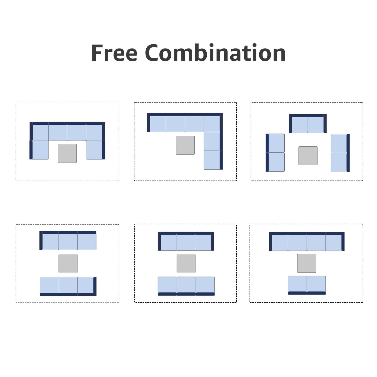 Ensemble de canapés d'angle d'extérieur 7 pièces en osier et acier avec coussins