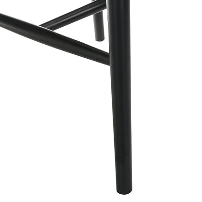 Anya+ Lot de 2 chaises de salle à manger rembourrées en rotin et canne, noir