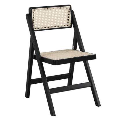 Lot de 2 chaises pliantes en rotin noir Frances