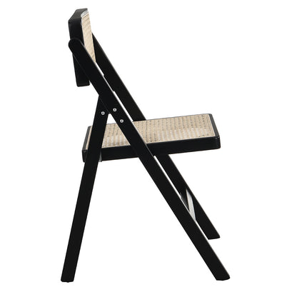 Lot de 2 chaises pliantes en rotin noir Frances