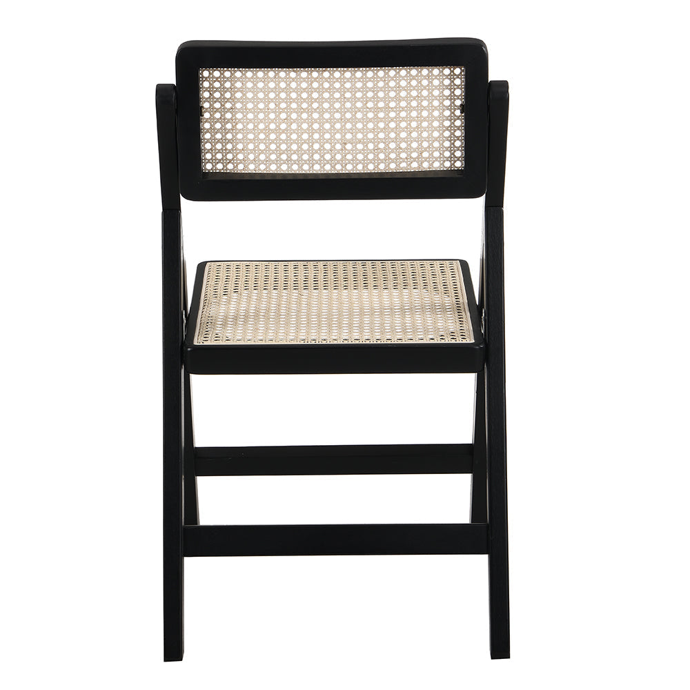 Lot de 2 chaises pliantes en rotin noir Frances