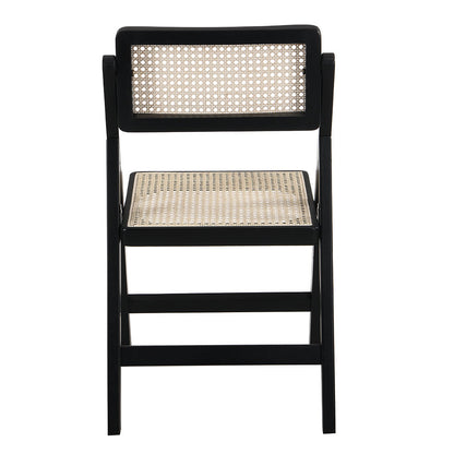Lot de 2 chaises pliantes en rotin noir Frances
