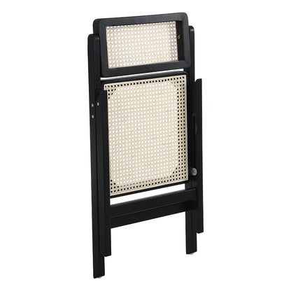 Lot de 2 chaises pliantes en rotin noir Frances
