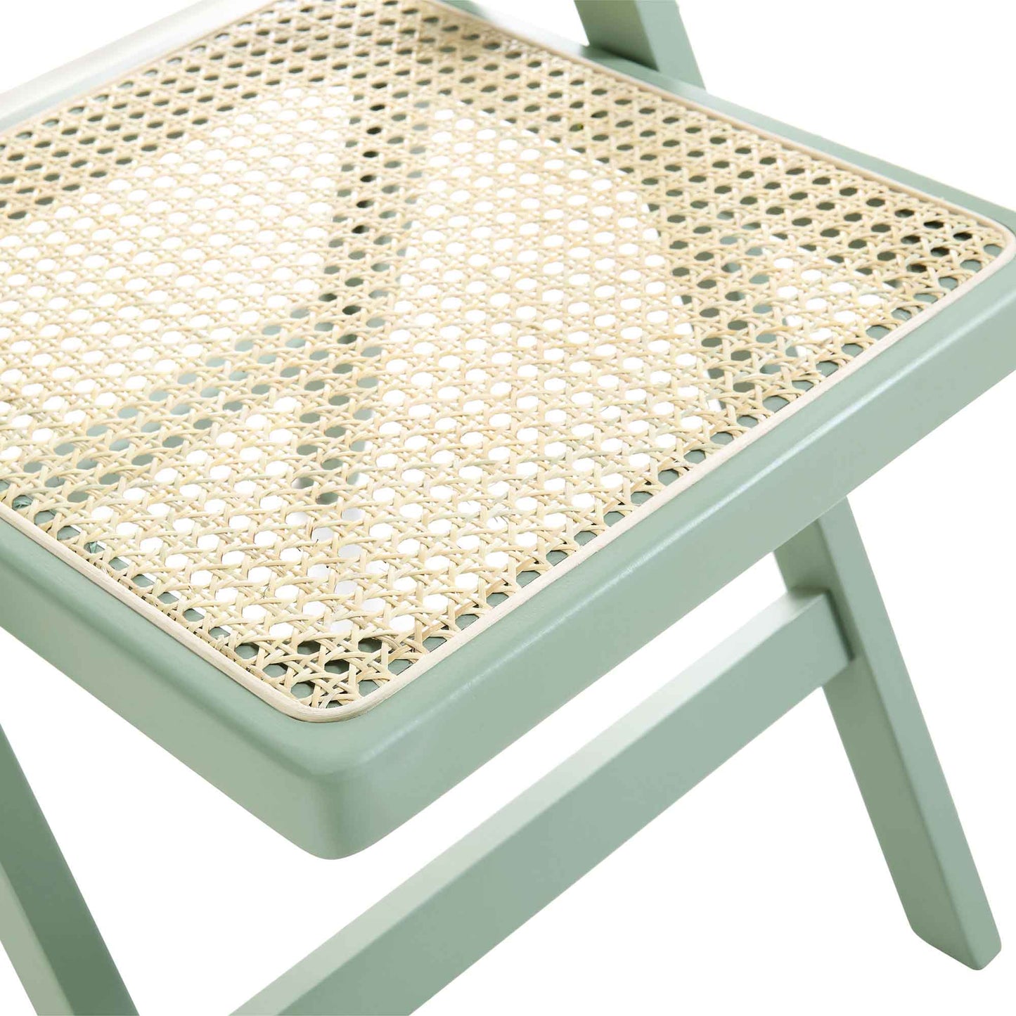 Lot de 2 chaises pliantes en rotin Frances, menthe