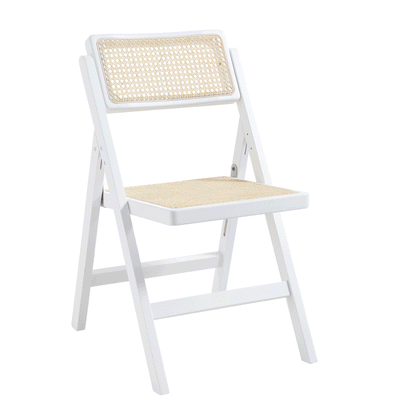 Lot de 2 chaises pliantes en rotin Frances, blanches