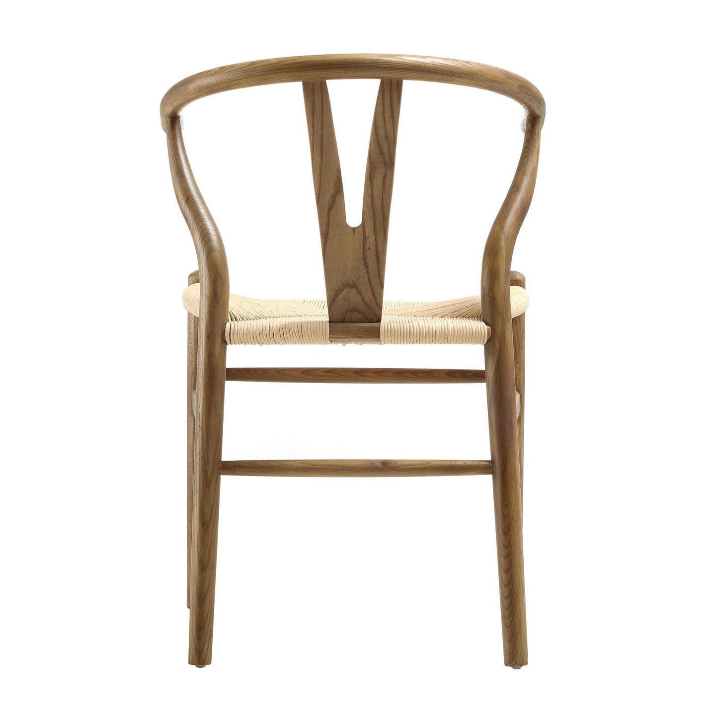 Chaise de salle à manger Hansel en bois tressé naturel, structure en noyer clair