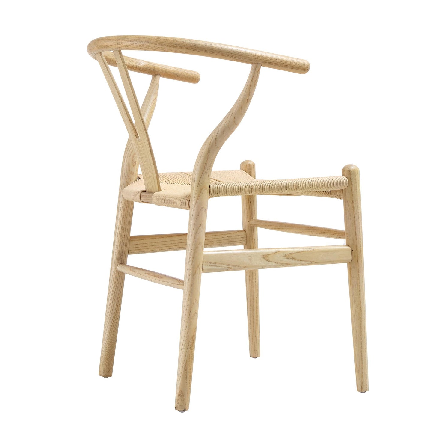 Chaise de salle à manger Hansel en bois tressé naturel, structure naturelle
