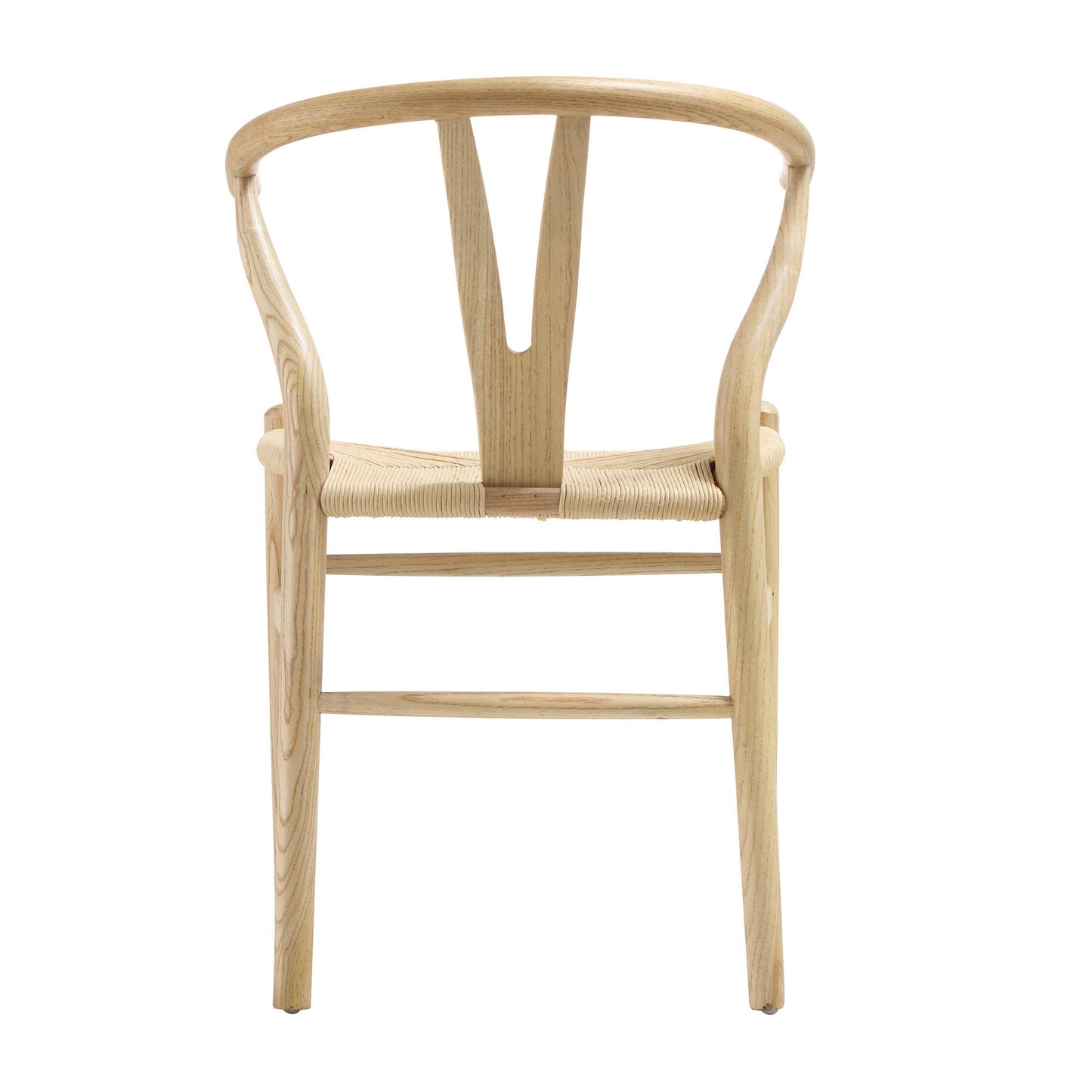Chaise de salle à manger Hansel en bois tressé naturel, structure naturelle