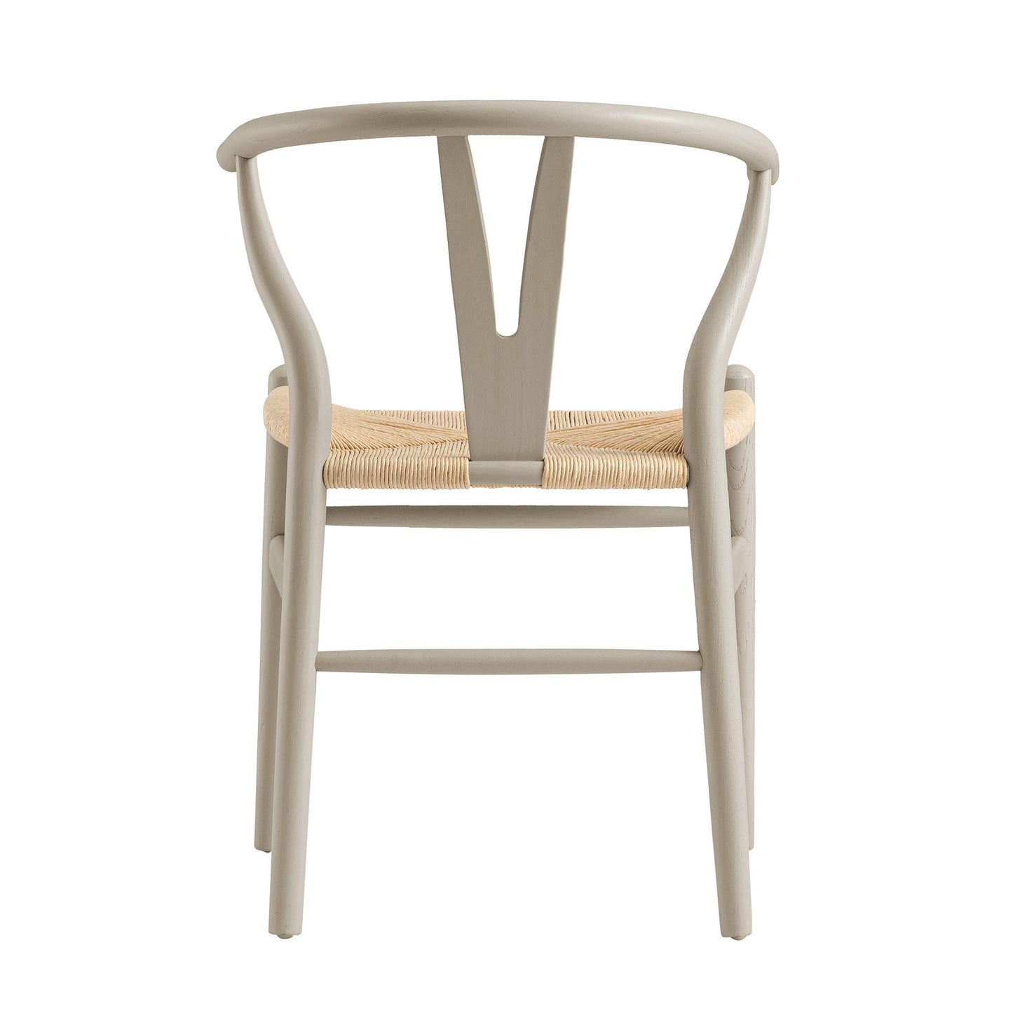 Chaise de salle à manger Hansel en bois tressé naturel, cadre couleur taupe clair