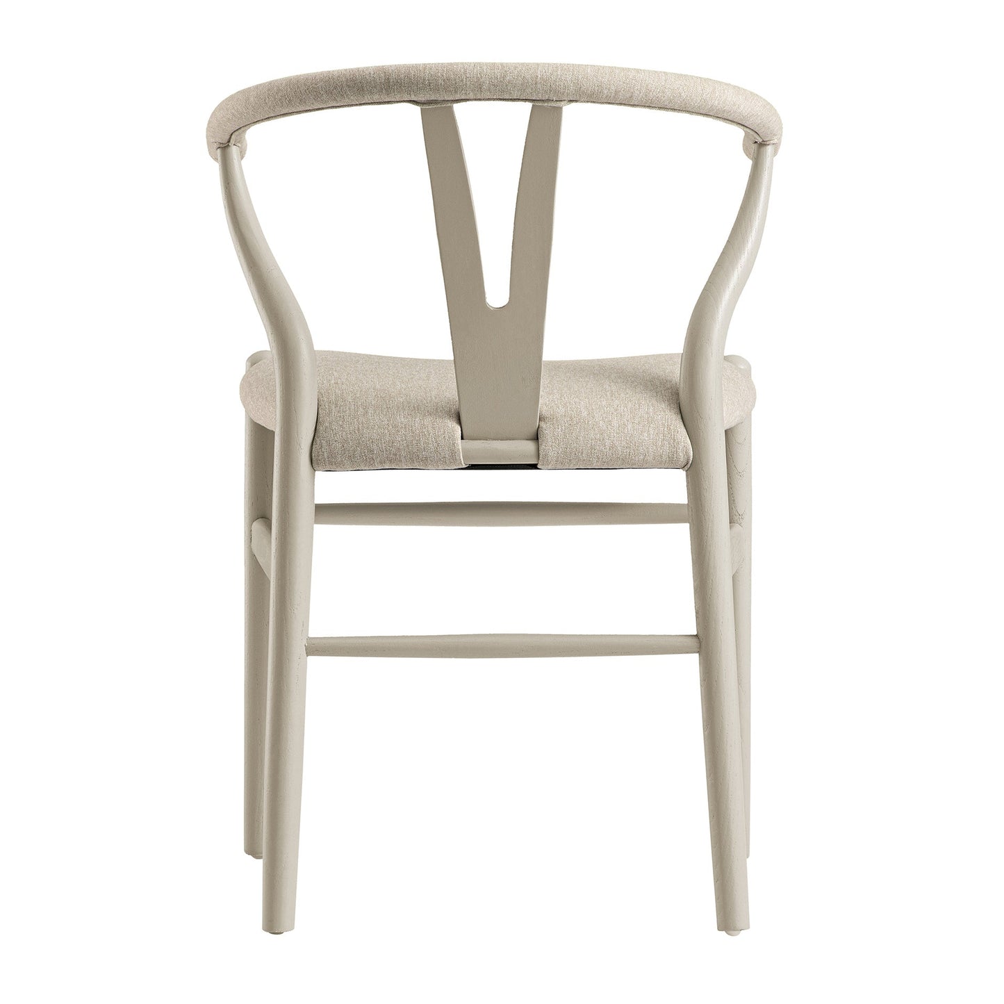 Chaise de salle à manger rembourrée Hansel, cadre taupe avec tissu avoine