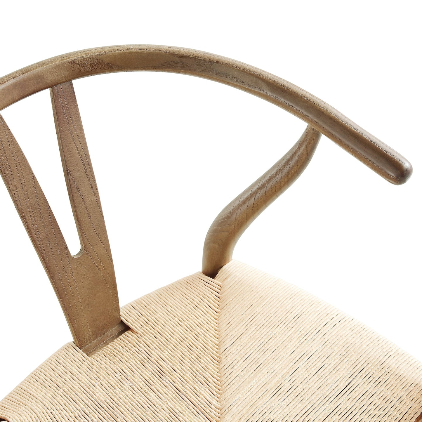 Tabouret de bar Hansel en bois tressé naturel, structure couleur noyer clair
