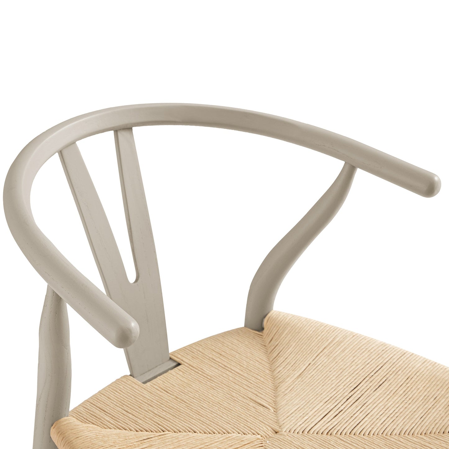Tabouret de bar Hansel en bois tressé naturel, cadre couleur taupe clair
