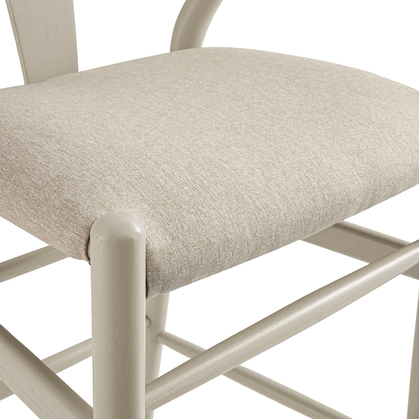 Tabouret de bar Hansel, structure taupe avec assise en tissu avoine