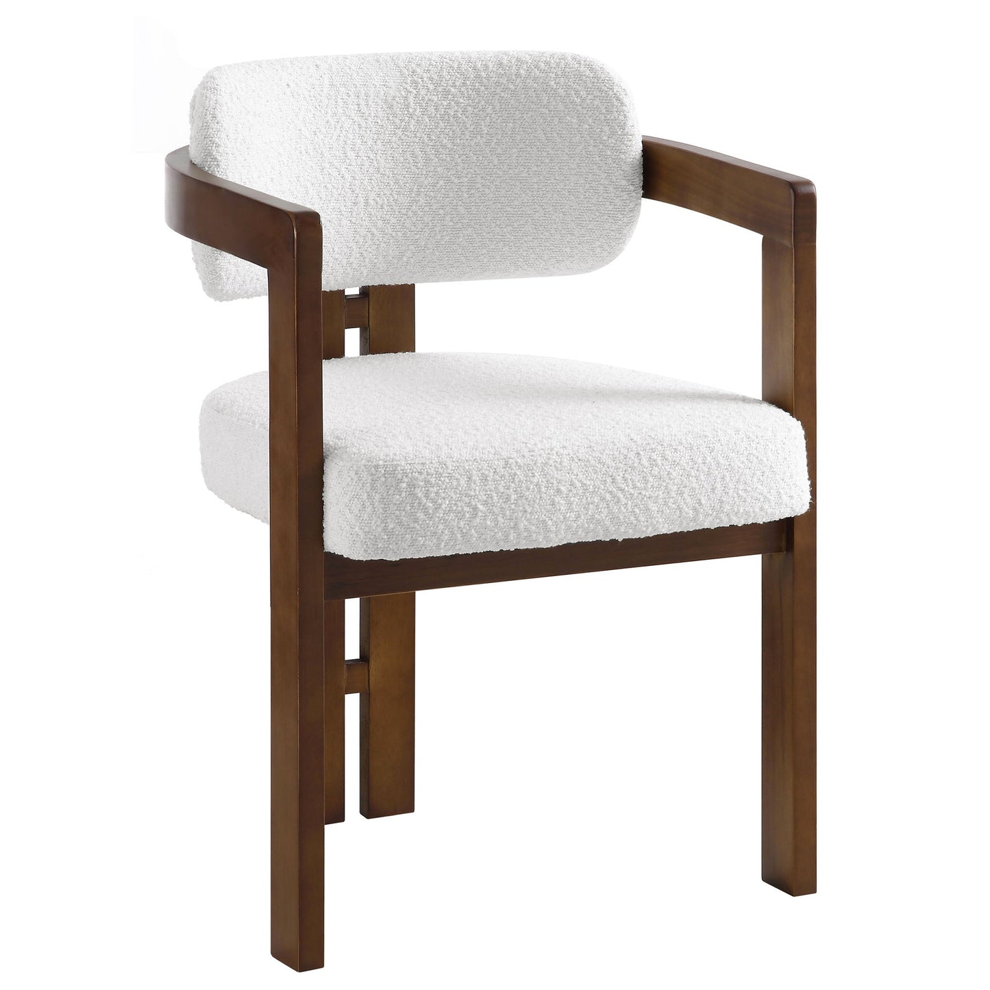 Chaise Stanford incurvée avec cadre en bois de noyer blanc