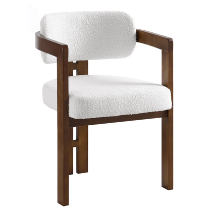 Chaise Stanford incurvée avec cadre en bois de noyer blanc