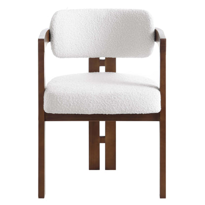 Chaise Stanford incurvée avec cadre en bois de noyer blanc