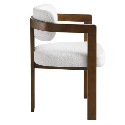 Chaise Stanford incurvée avec cadre en bois de noyer blanc