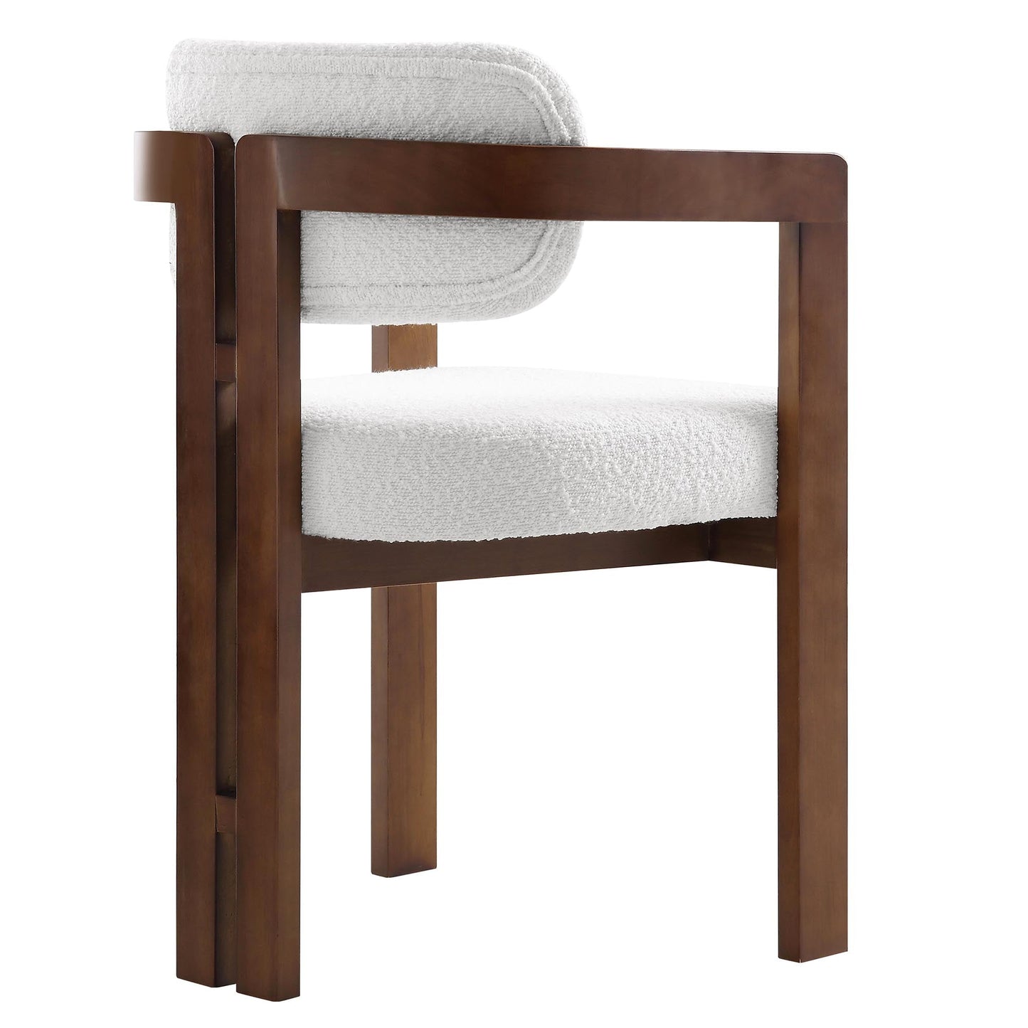 Chaise Stanford incurvée avec cadre en bois de noyer blanc