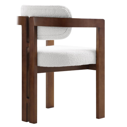 Chaise Stanford incurvée avec cadre en bois de noyer blanc