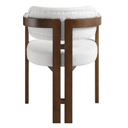 Chaise Stanford incurvée avec cadre en bois de noyer blanc