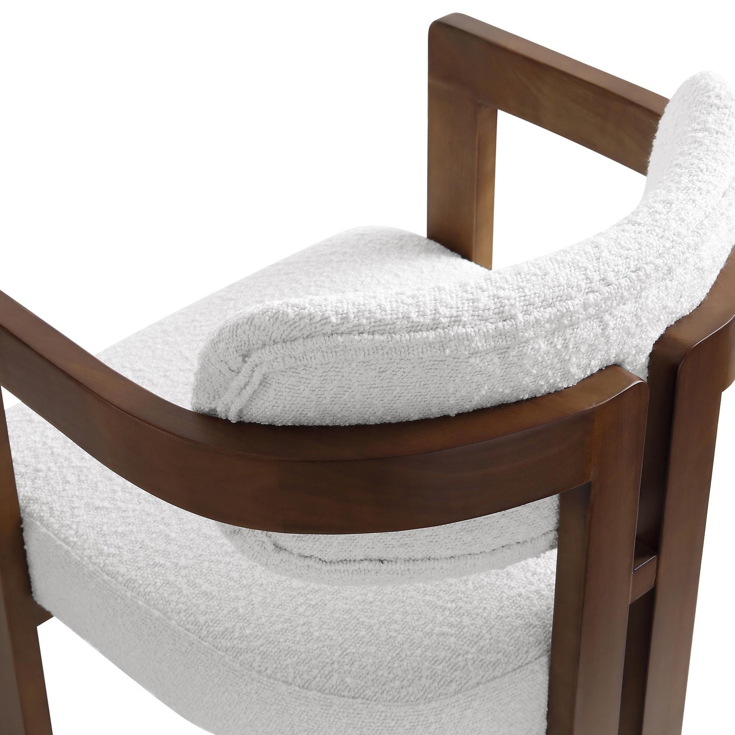 Chaise Stanford incurvée avec cadre en bois de noyer blanc