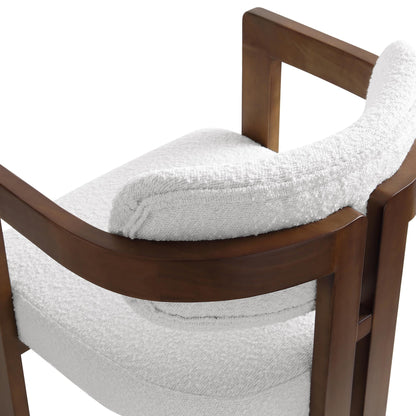 Chaise Stanford incurvée avec cadre en bois de noyer blanc