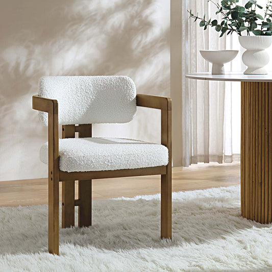 Chaise Stanford incurvée avec cadre en bois de noyer blanc
