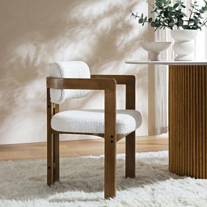Chaise Stanford incurvée avec cadre en bois de noyer blanc
