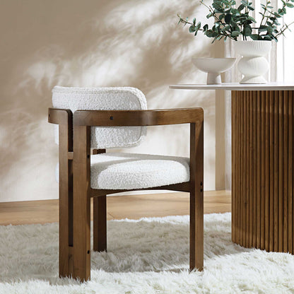 Chaise Stanford incurvée avec cadre en bois de noyer blanc