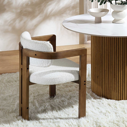 Chaise Stanford incurvée avec cadre en bois de noyer blanc