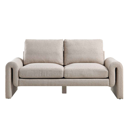 Canapé 2 places incurvé Hampstead Taupe Boucle