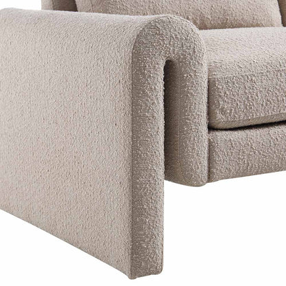 Canapé 2 places incurvé Hampstead Taupe Boucle