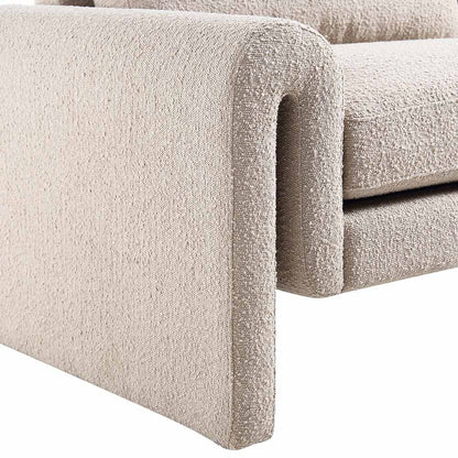 Canapé 3 places incurvé Hampstead Taupe Boucle