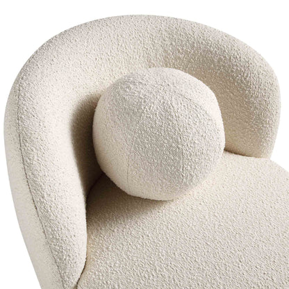 Fauteuil Amboise avec coussin boule, boucle écrue