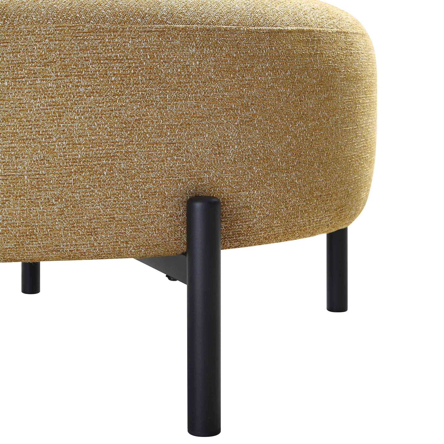 Fauteuil Amboise avec coussin boule, tissu texturé souci